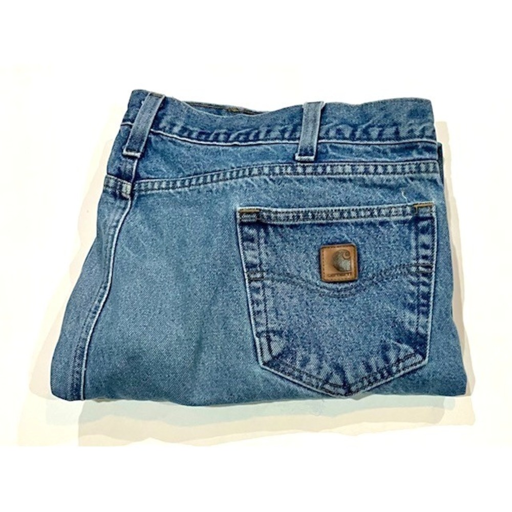 Carhartt Jeans Mens 42x30 (42X29) Blue Straight Traditional Fit Denim Med Wash